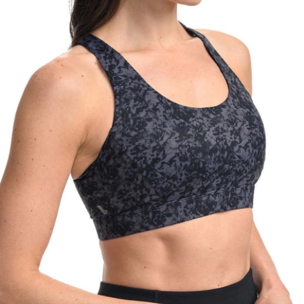 Lole Sports Bra Black Gray Camo Marble Convertible Straps Lolë Size Large